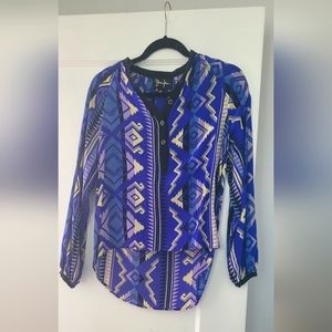 Yumi Kim Silk geometric blouse xs